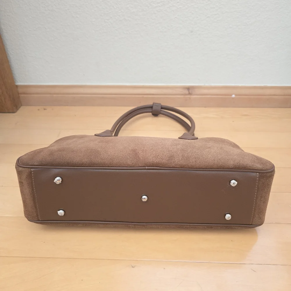 Brown Suede East-West Tote Bag - Picture 3 of 7